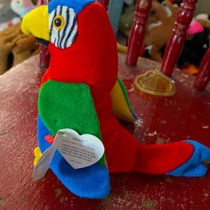 “Jabber” The Parrot TY Beanie Baby, Multicolored Parrot, Vintage Collectible ‘97